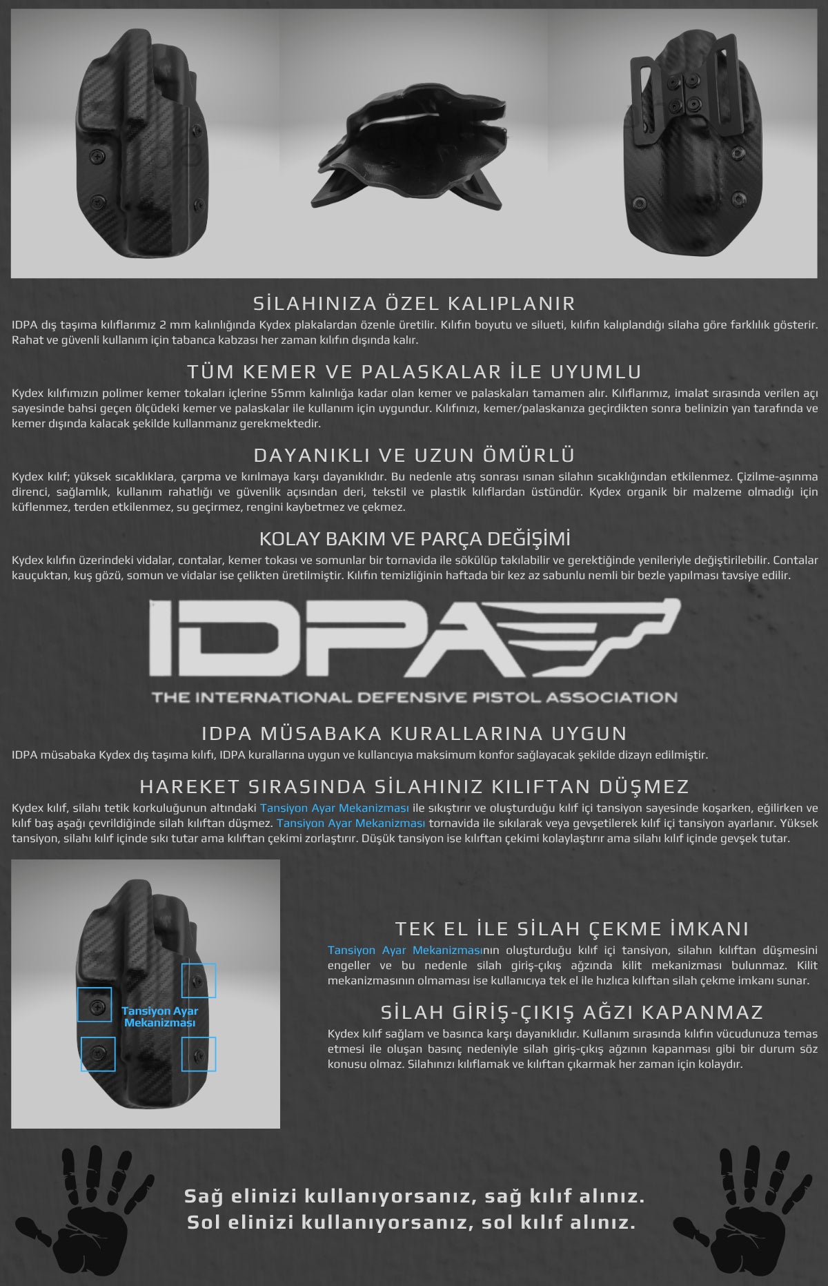 Kydex Silah Kılıfı | Dış Taşıma IDPA