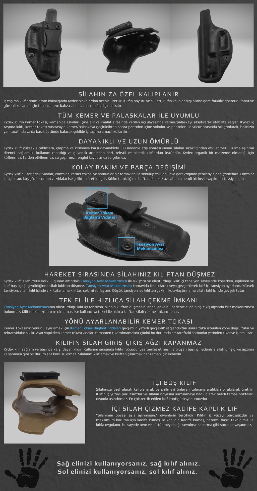 Kydex Silah Kılıfı | İç Taşıma