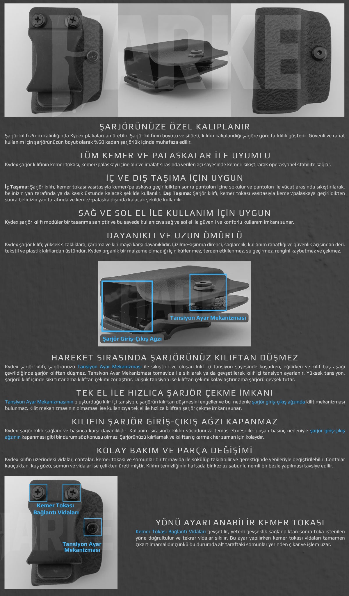 Beretta Kydex Şarjörlükler | Beretta Kydex Şarjör Kılıfları